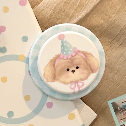 Smartphone Finger Holder in playful dog design Bowlift