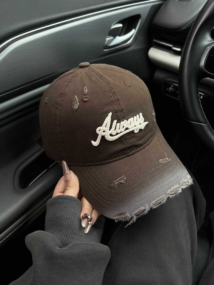 Women's Distressed Graphic Baseball Cap Bowlift