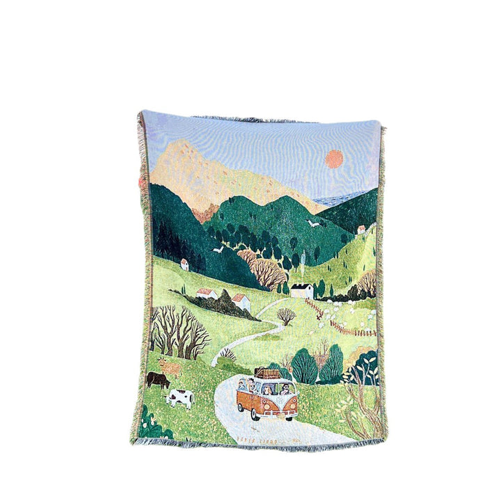 Artistic Scenic Woven Throw Blanket