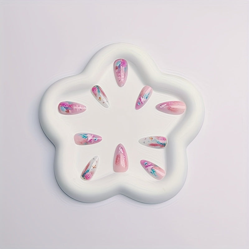 Artistic Coral Reef-Inspired Nail Art Bowlift
