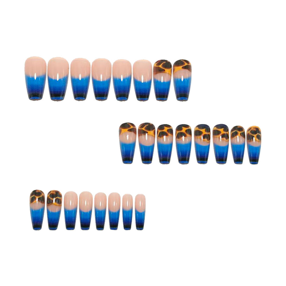 Artificial Nails in Modern Ombre Design with Animal Accents Bowlift
