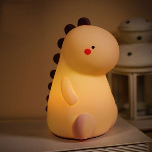 BowLift | Squishy Silicone Blushing Dinosaur LED Night Light - Perfect Gift for Children and Girls