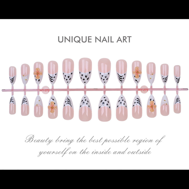 Artistic Flower-Embellished Press-On Nails Bowlift