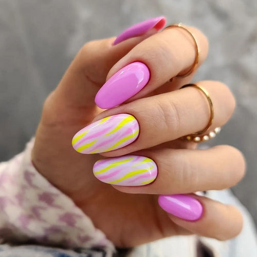 Acrylic nails with Creative Colorful Patterns Bowlift