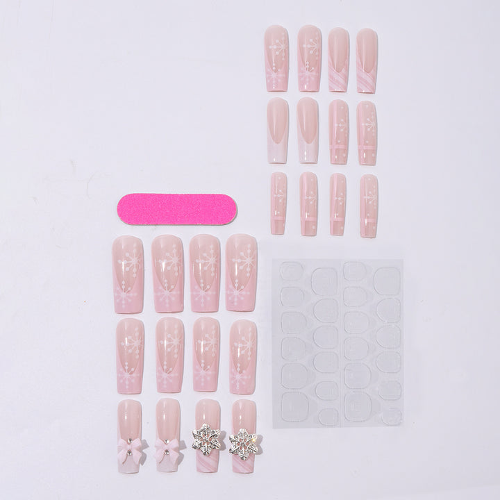 Creative nail art set with filigree snowflake and bow decorations Bowlift
