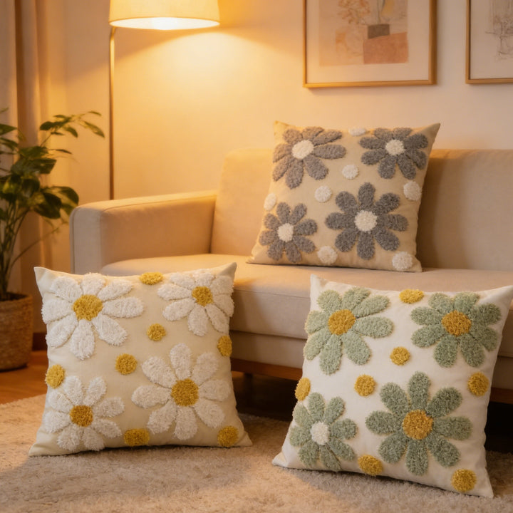 Floral Plush Decorative Throw Pillow