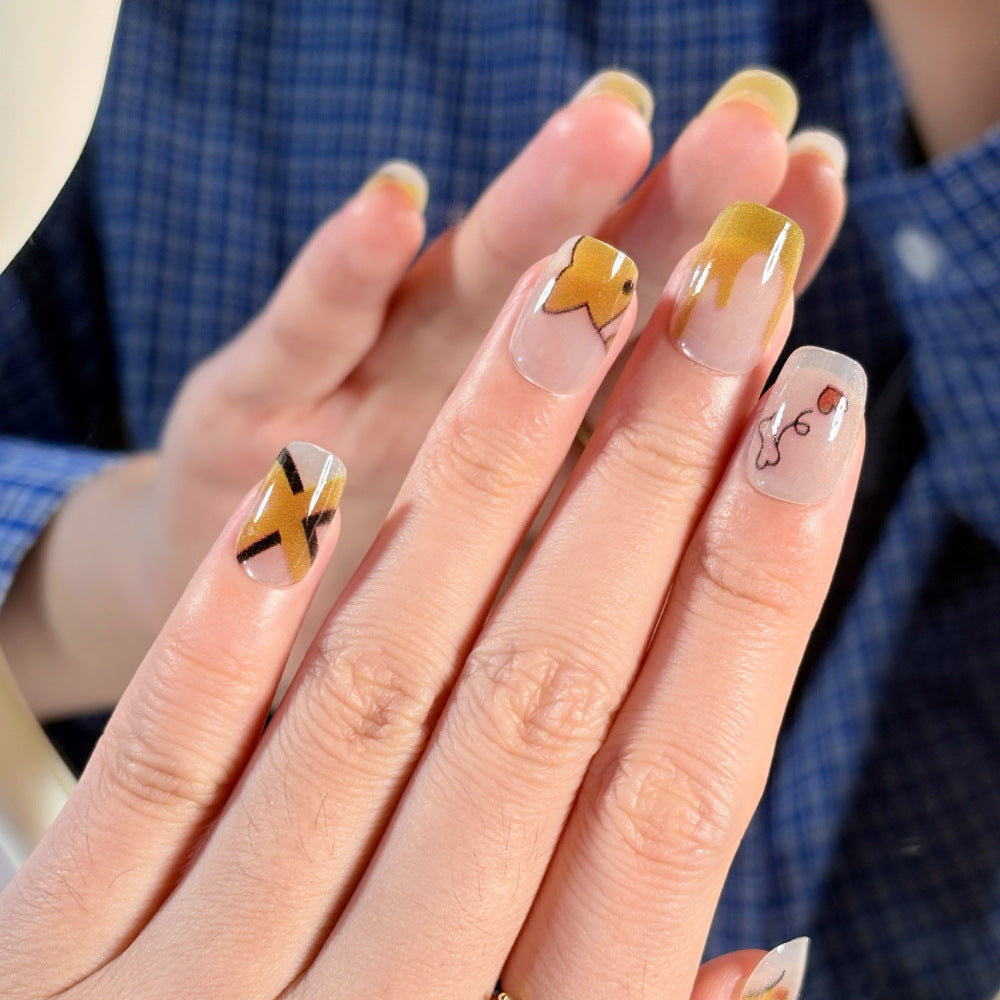 Cute Artistic Press-On Nail Set Bowlift