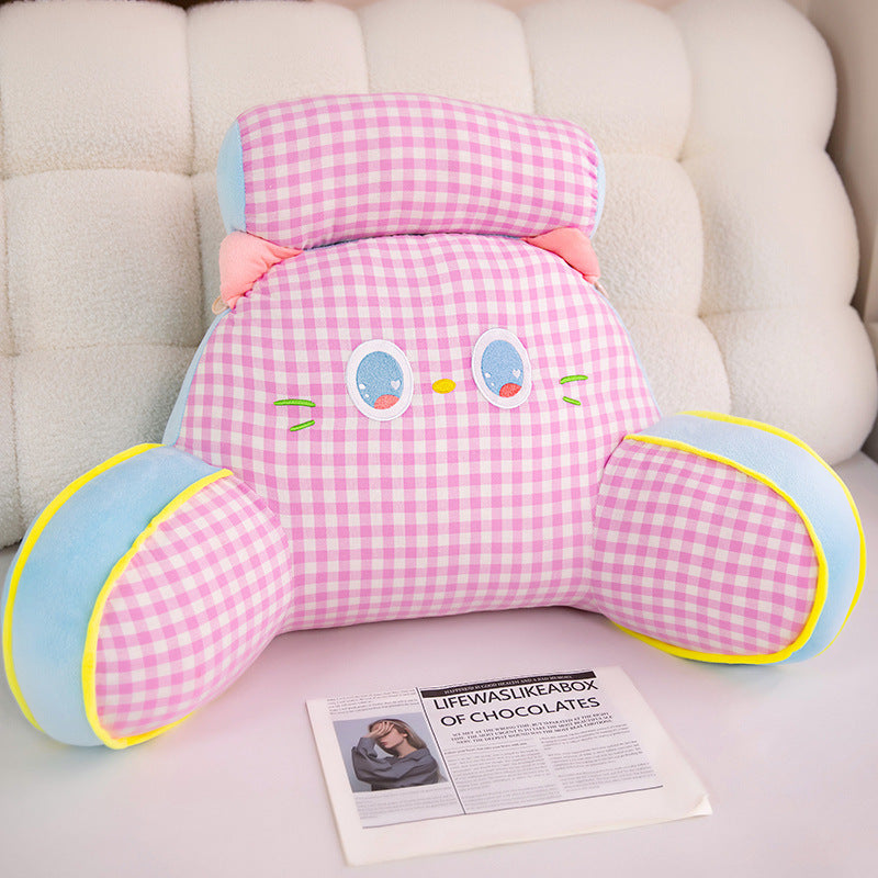 Funny plush back support pillow in cat design Bowlift