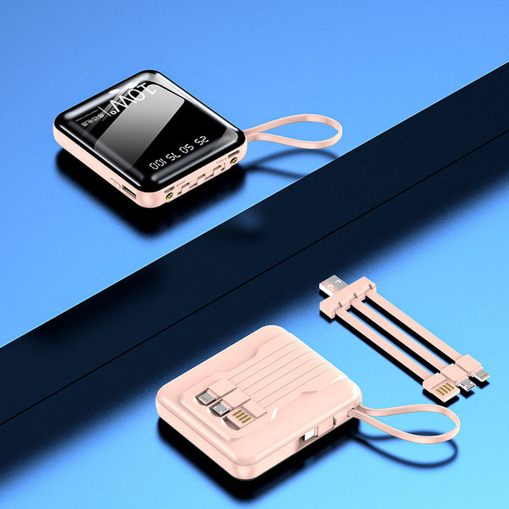 Portable power bank with digital power display and multifunctional cable Bowlift