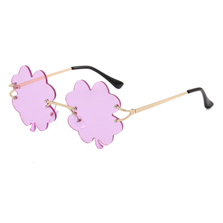 Women playful sunglasses with unique flower frame Bowlift