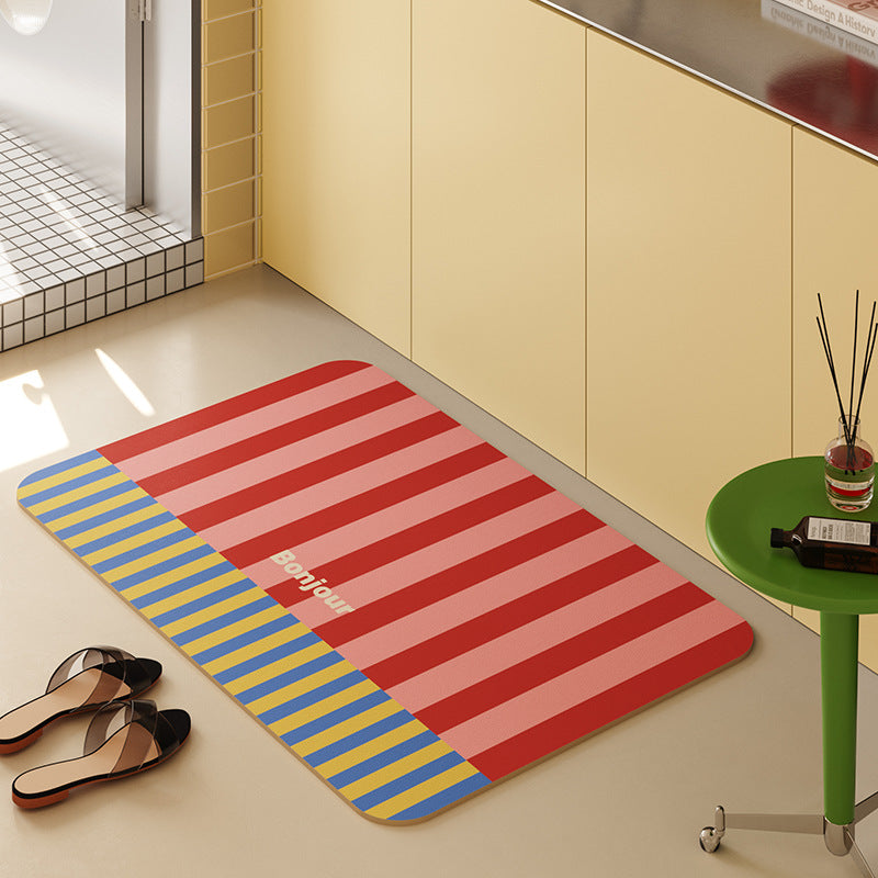 Colorful Striped Bath Mat Bowlift