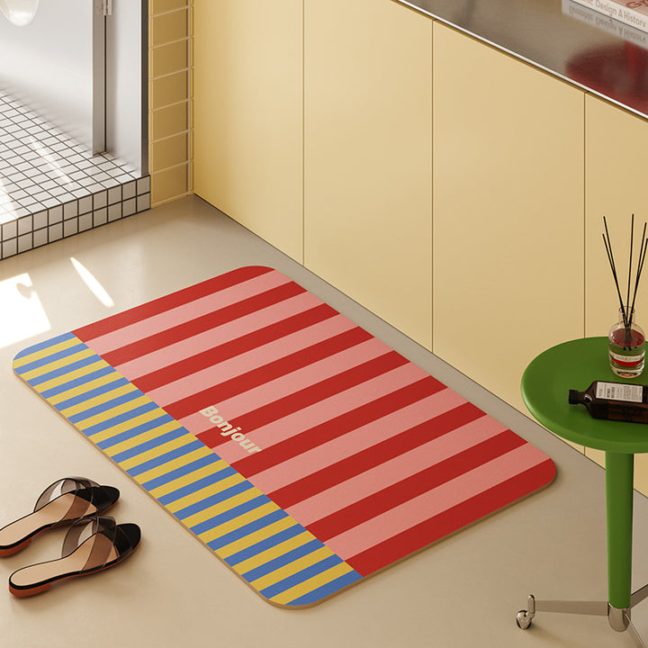 Colorful Striped Bath Mat Bowlift
