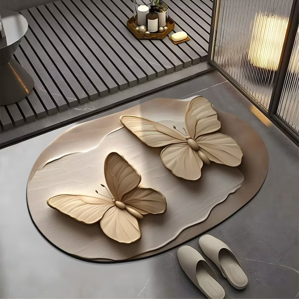 Decorative Butterfly Bath Mat Bowlift