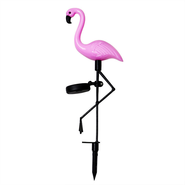 Decorative Solar Flamingo Lawn Stake With Adjustable Arm Bowlift