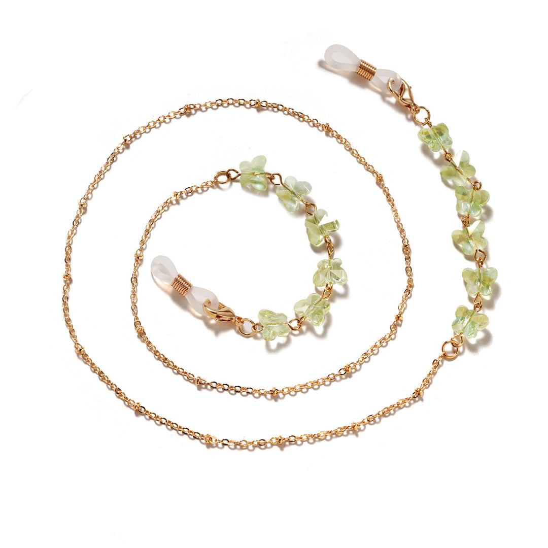 Floral-Embellished Eyewear Chain Bowlift