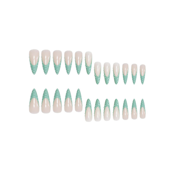 Extravagant Stiletto Press-On Nails with Artistic Shell Design Bowlift