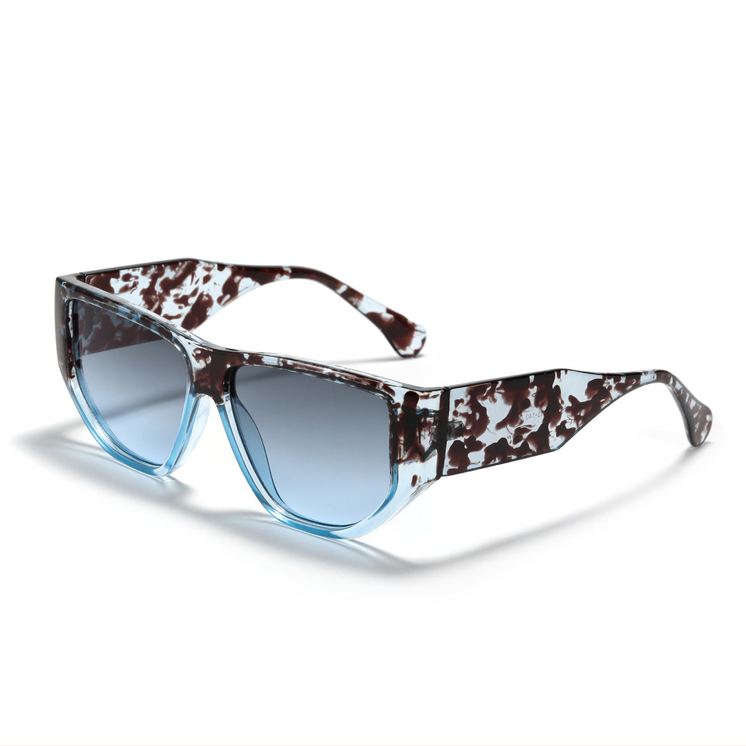 Women's trendy square sunglasses with modern tortoise pattern Bowlift