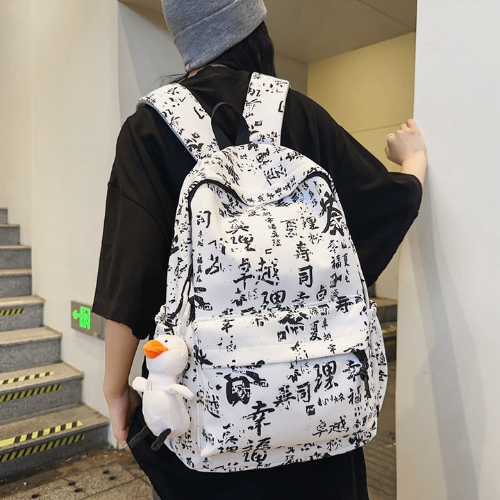 Durable Graphic Print Backpack
