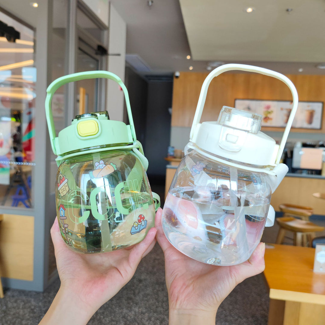 Women colorful and leak-proof water bottle with ergonomic carrying handle Bowlift