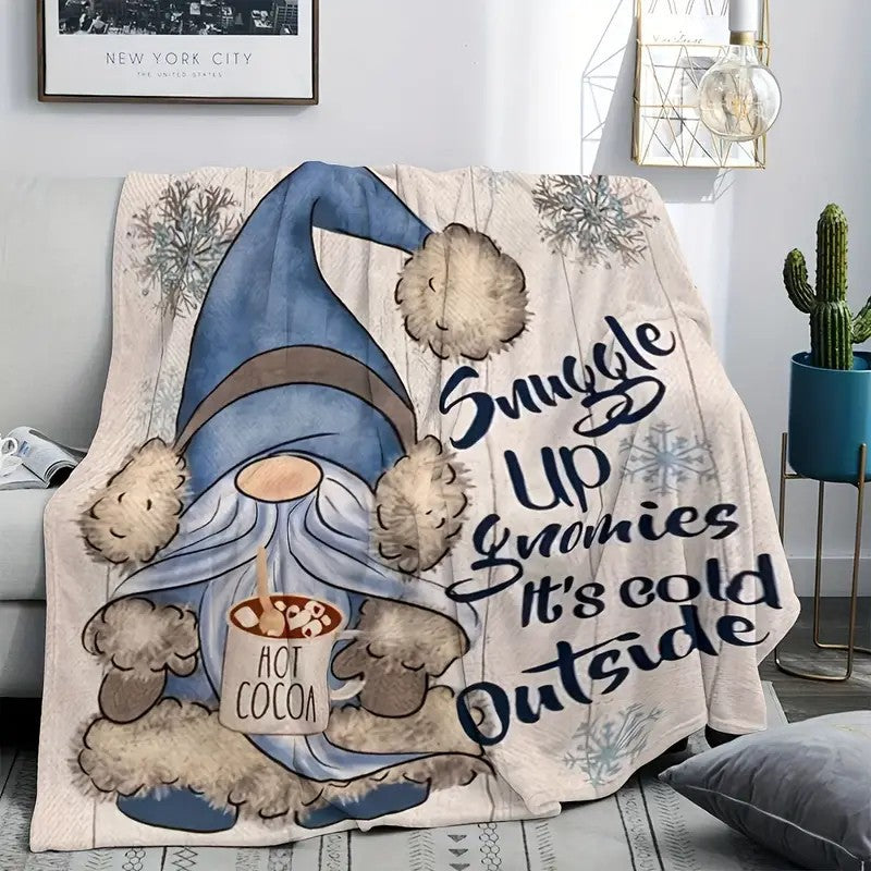Cozy Winter-Themed Fleece Blanket