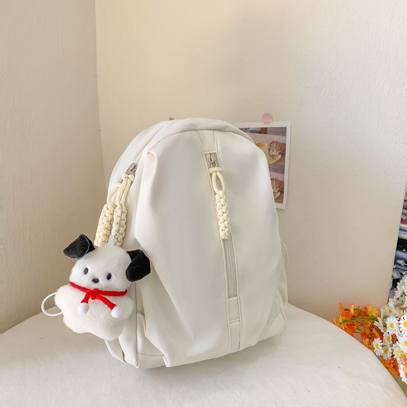 Backpack with Cute Plush Keychain and Practical Storage Bowlift