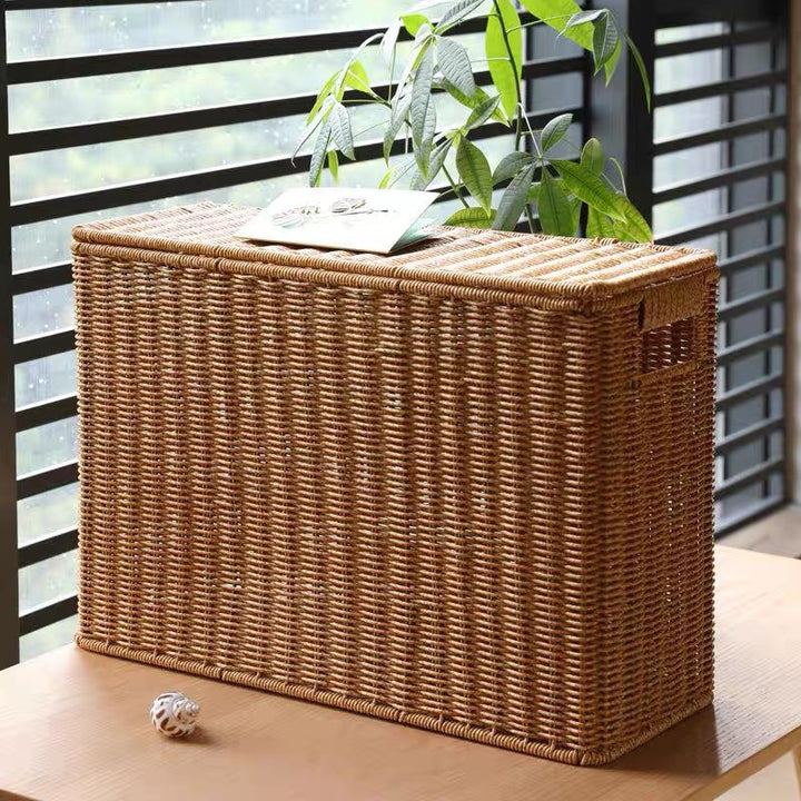 Women Multifunctional Rattan Basket with Lid Bowlift