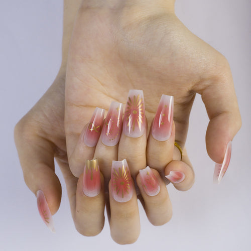 Artificial nails with floral design Bowlift
