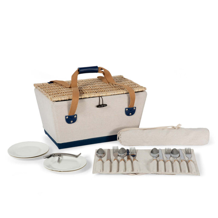 Ladies picnic basket with integrated crockery set and insulated inner pocket Bowlift