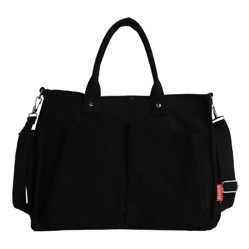 Corduroy Multi-Pocket Tote Bag Bowlift