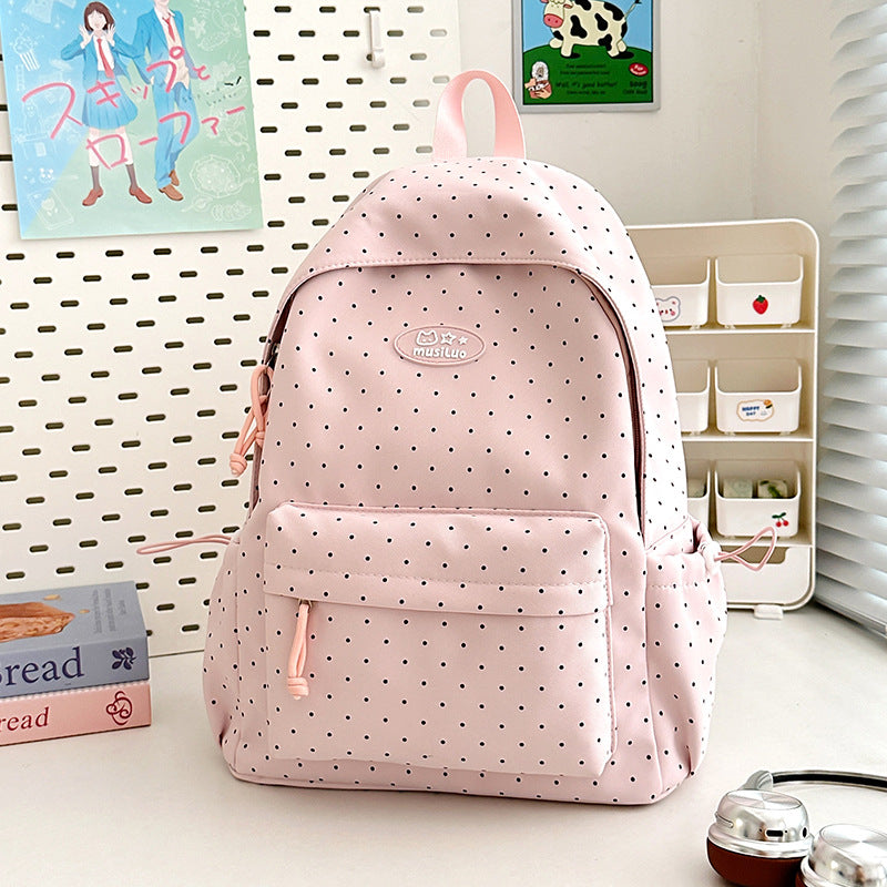 Polka Dot Patterned Backpack