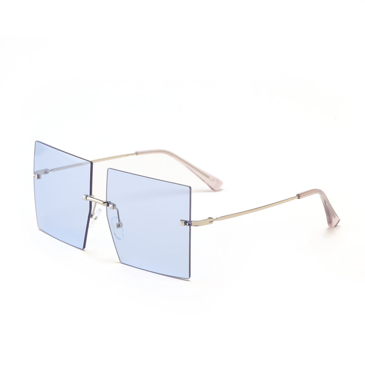 Women's fashion square sunglasses with wide lenses and delicate metal frame Bowlift