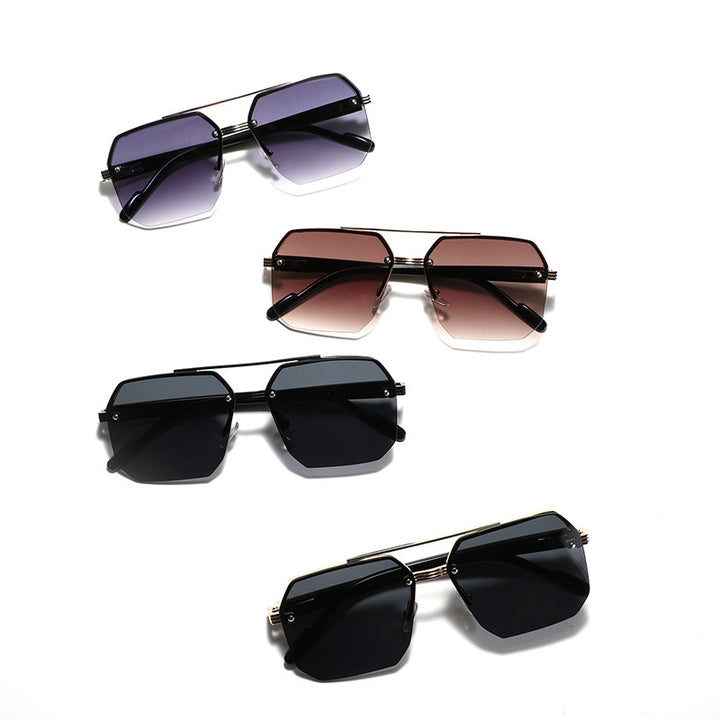 Ladies hexagonal sunglasses with elegant metal frame Bowlift