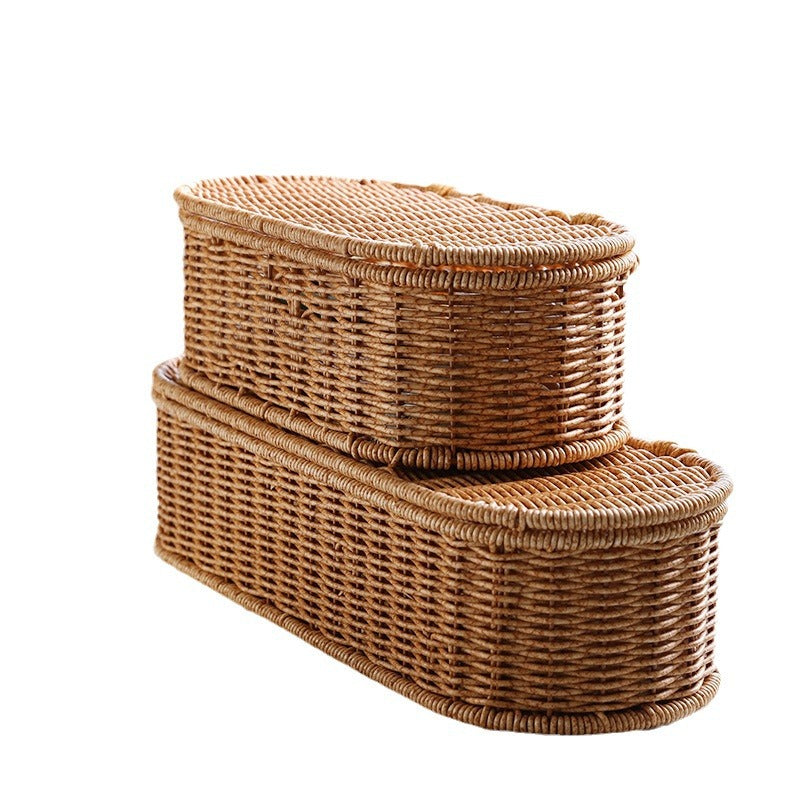 Oval Handmade Wicker Storage Basket Bowlift