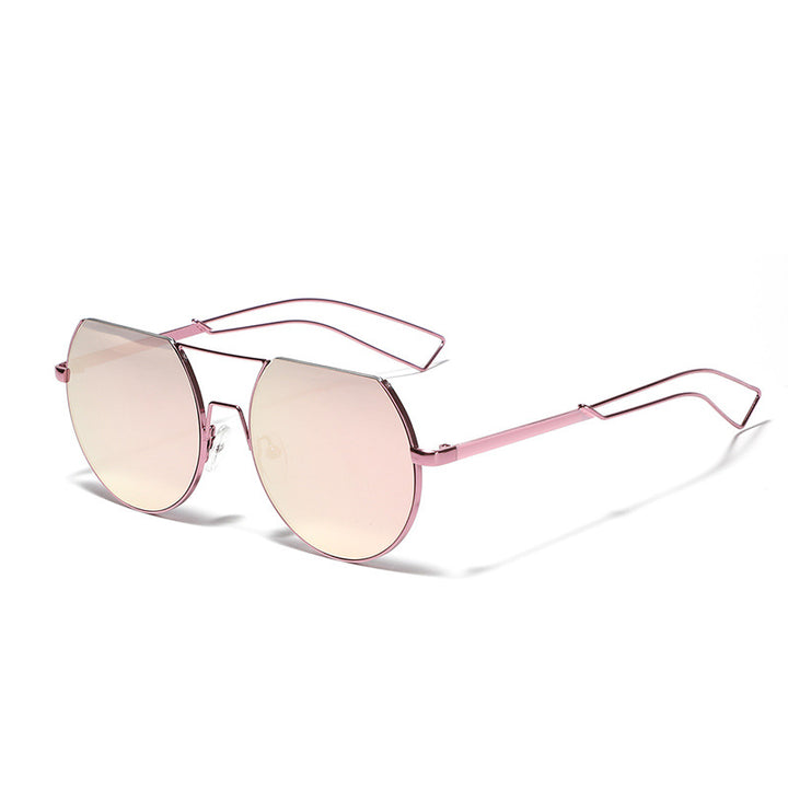 Women's geometric sunglasses with translucent lenses and stylish metal frame Bowlift