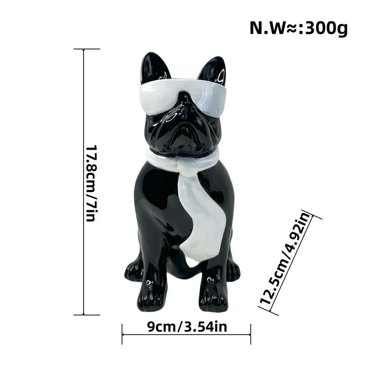 Colorful Bulldog Decoration Figure made of Resin Bowlift