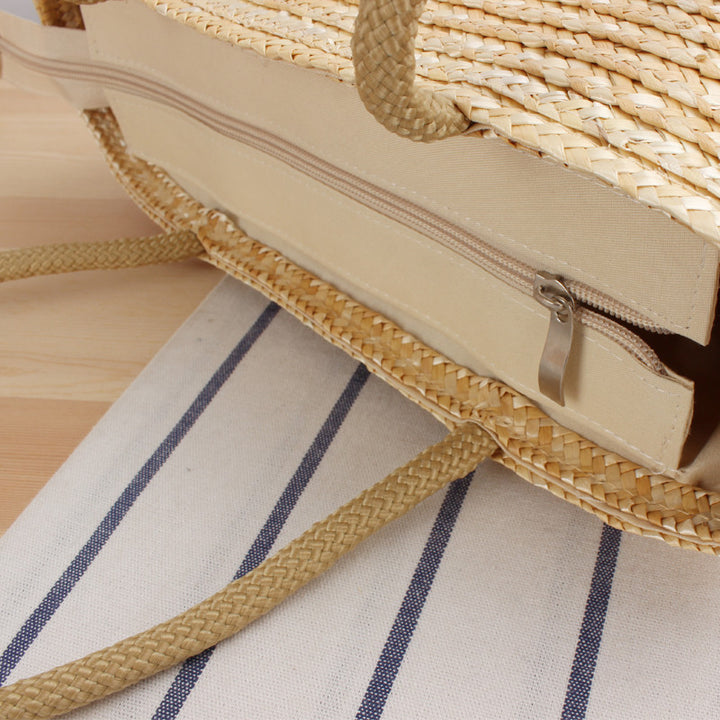 Handcrafted straw bag with long handles Bowlift