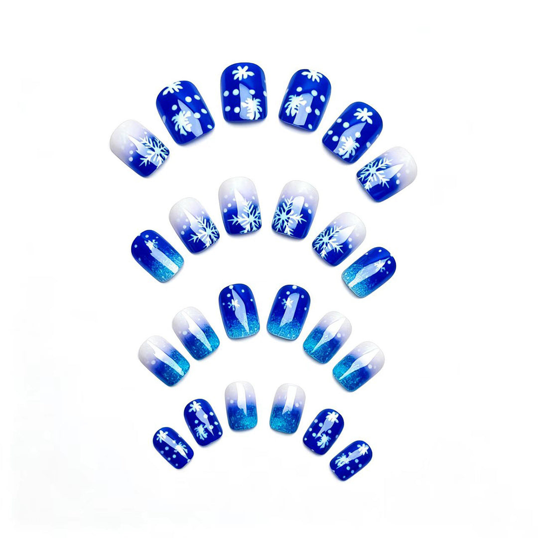 Winter-Themed Snowflake Nail Art Bowlift