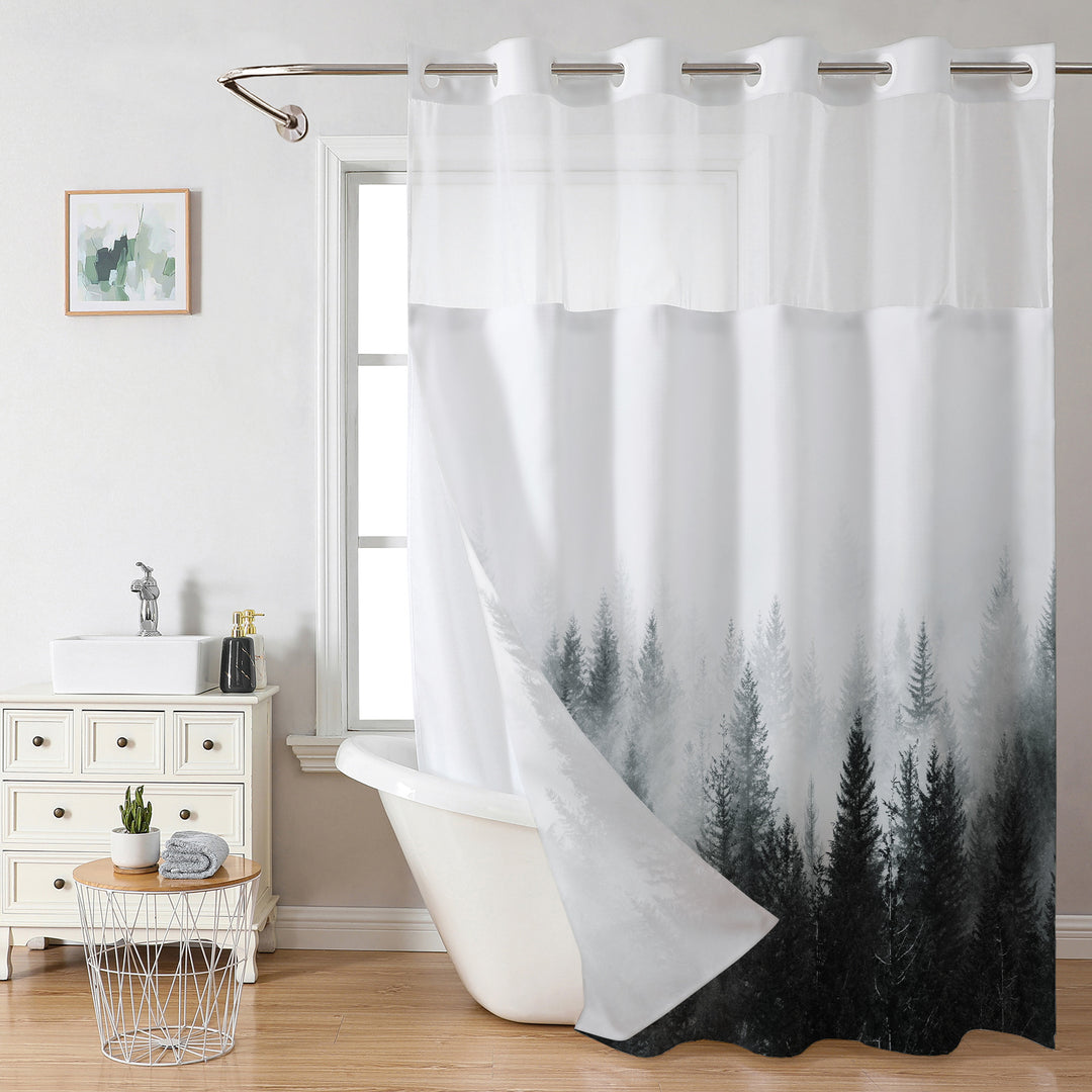 Forest Landscape Shower Curtain Bowlift