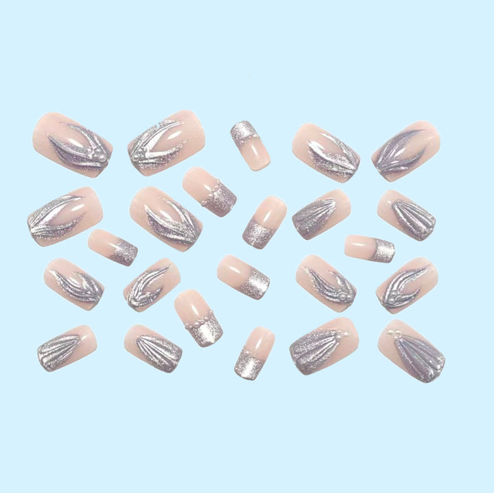 Luxury Aquamarine Design Press-On Nails Bowlift