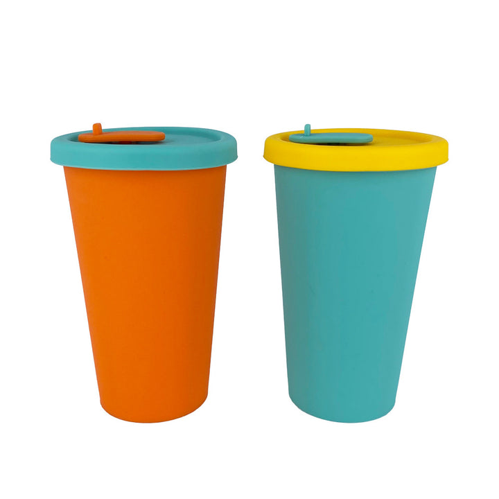 Ladies silicone drinking cup with lid and straw Bowlift