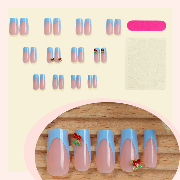 Decorative Press-On Nail Set with Floral Accents Bowlift 1788495993