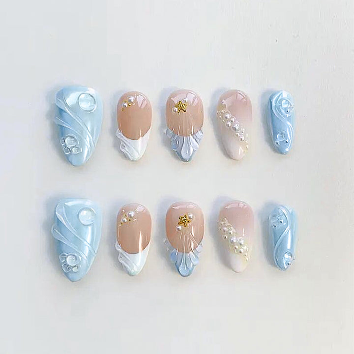 Luxurious Decorative Press-On Nail Art Set Bowlift