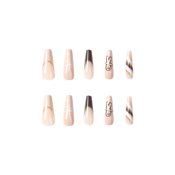 Artistic acrylic nails with festive design Bowlift