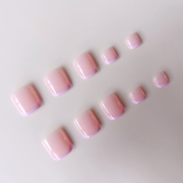 Acrylic nail set with elegant French tips and high-gloss finish Bowlift
