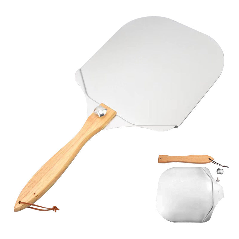 extra-large thin professional aluminum pizza peel with ergonomic wooden handle Bowlift