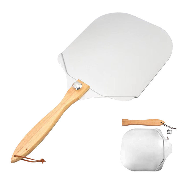 extra-large thin professional aluminum pizza peel with ergonomic wooden handle Bowlift