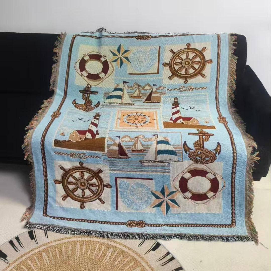 Nautical-Themed Decorative Throw Blanket