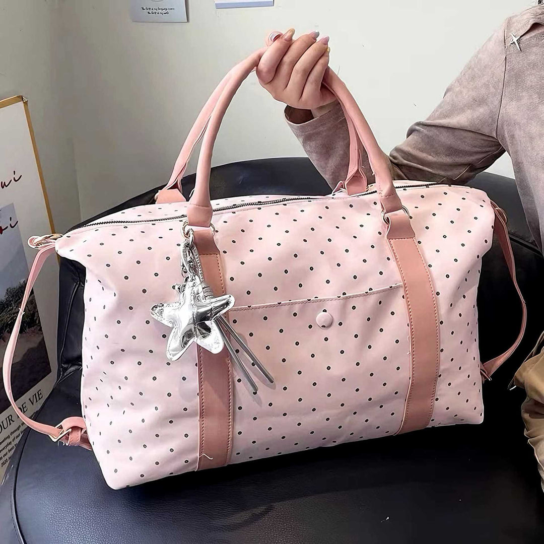Stylish Polka Dot Travel Duffel Bag Bowlift