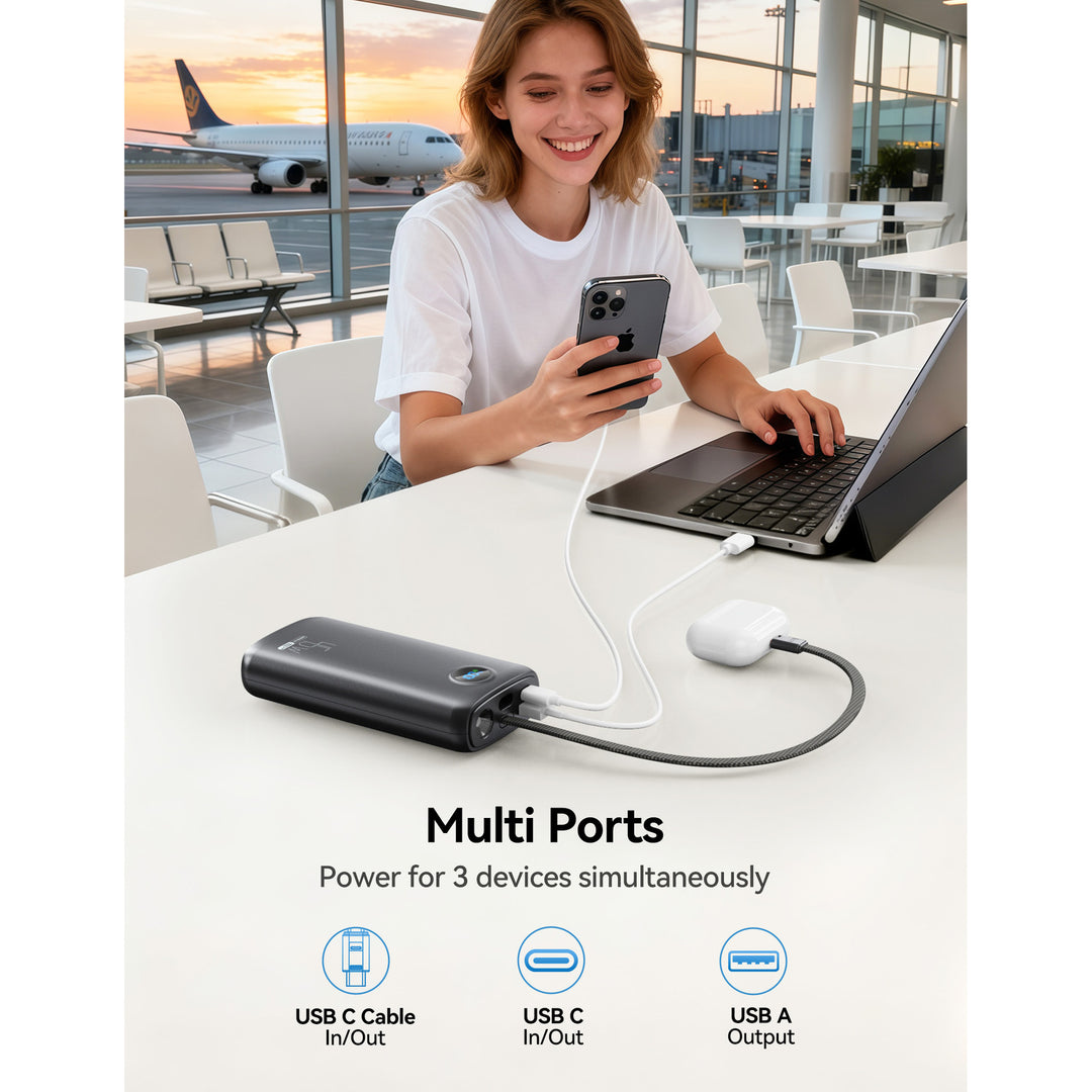 High-performance power bank with digital charging display and 45W fast charging function Bowlift