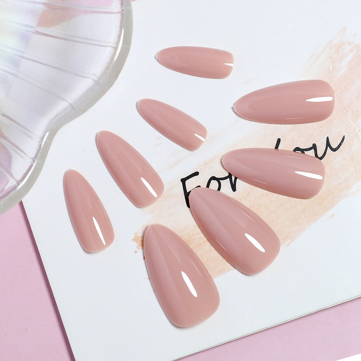 Premium DIY Long Almond-Shaped Press-On Nails Bowlift